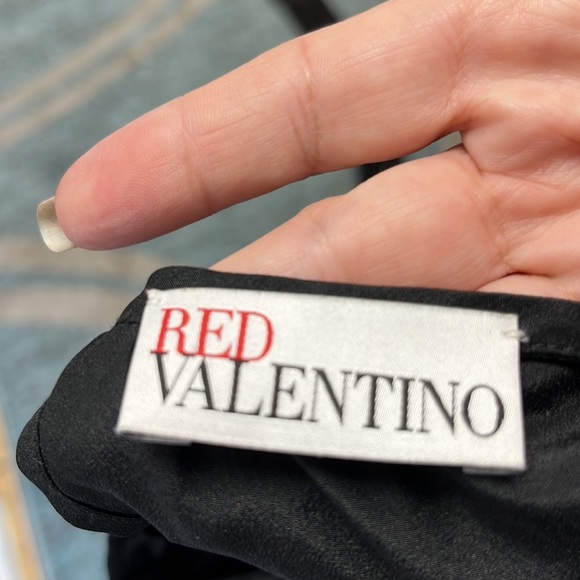 Red Valentino silk print lace trim blouse with back button worn once - Picture 8 of 8